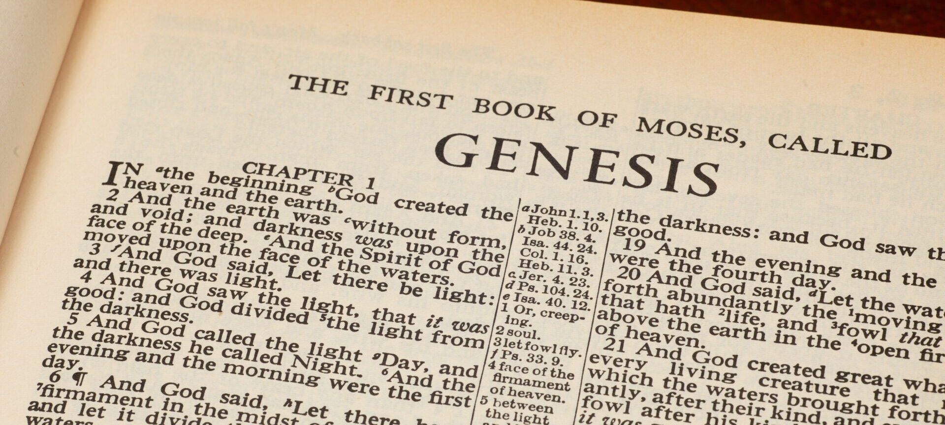 Genesis 1 In The Beginning From Old Bible